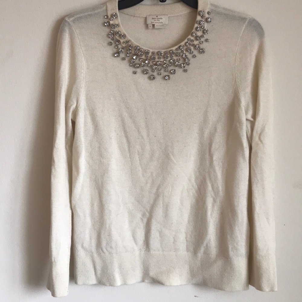 Bejeweled Kate Spade sz S scoop neck sweater